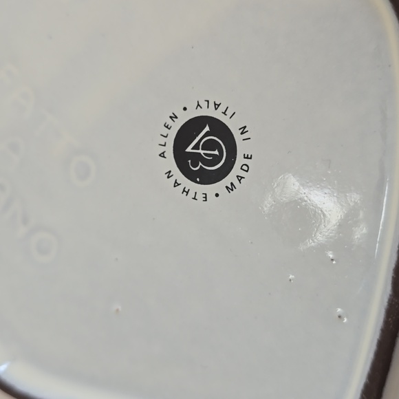 Vintage Ethan Allen Made In Italy Fatto A Mano Ceramic Serving Platter White - Picture 9 of 14